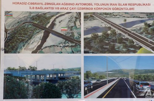 Zəngilanda Azərbaycanla İran arasında avtomobil körpüsünün təməlqoyma mərasimi keçirilib