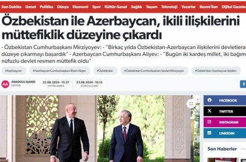 Türkiyə mediasının materiallarında Azərbaycanla Özbəkistan haqqında