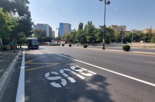 Tbilisi prospektində xüsusi hərəkət zolağı təşkil edilir